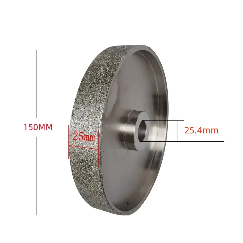 Electroplate Coated Diamond Grinding Wheel Flat-Shaped Metal Base 150x25.4x25mm For Tungsten Stone Tile Glass