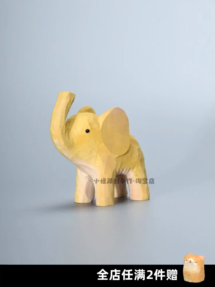 Handmade Wood Carving, Elephant Desktop Ornaments, Car Accessories, Computer Desks, Crafts, Decorations, Gifts Wooden Ornament