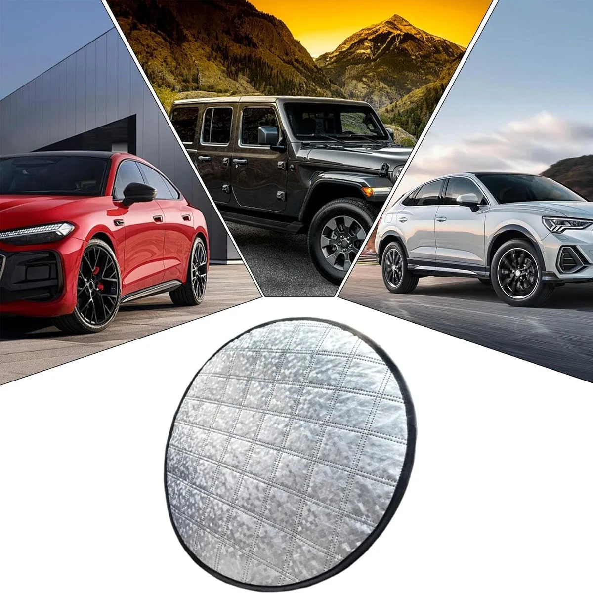 Summer Car Steering Wheel Cover Sun Shade Heat Insulation Cooling Reflective Protector Foldable Universal Anti-UV for Most Cars view 5