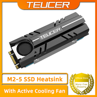 TEUCER M.2 SSD NVMe Heat Sink 2280 Solid State Disk Air Circulation Cooler Heatsink with Active Cooling Fan and Thermal Pad