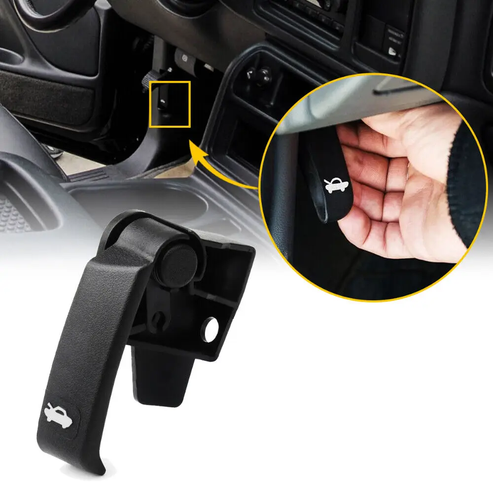 Truck Hood Release Handle Hood Lock Release Pull Handle 15741109 Compatible For 1999-2006 GMC 1500 1500 HD 2500 2500