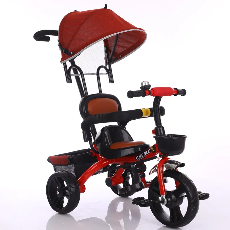 Carbon steel frame children\'s tricycle 1-6 years old children\'s tricycle trolley rotating seat children\'s tricycle