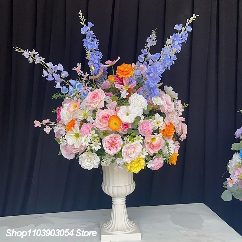 80 bis 30 cm Luxuriöse Hochzeitsdekoration Tischmittelstücke Blumenball Künstliche Rose Delphinium Großer Blumenball Event-Display-Requisite – Detail 7