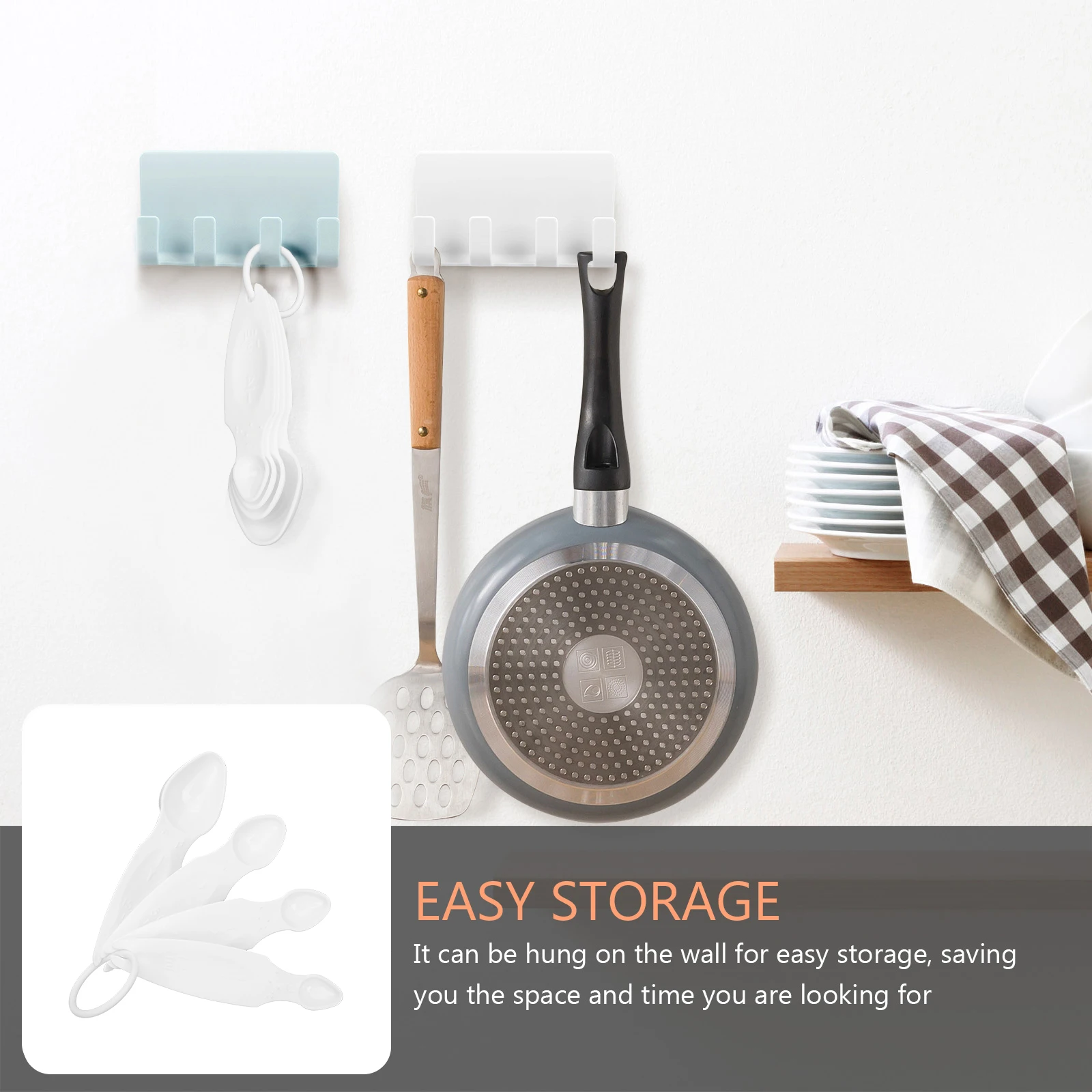 

4 Pcs Braille Measuring Spoon Set for Blind Smooth Finish Long H Baking Supplies Kitchen Gadgets Plastic Tool Measuring Cups