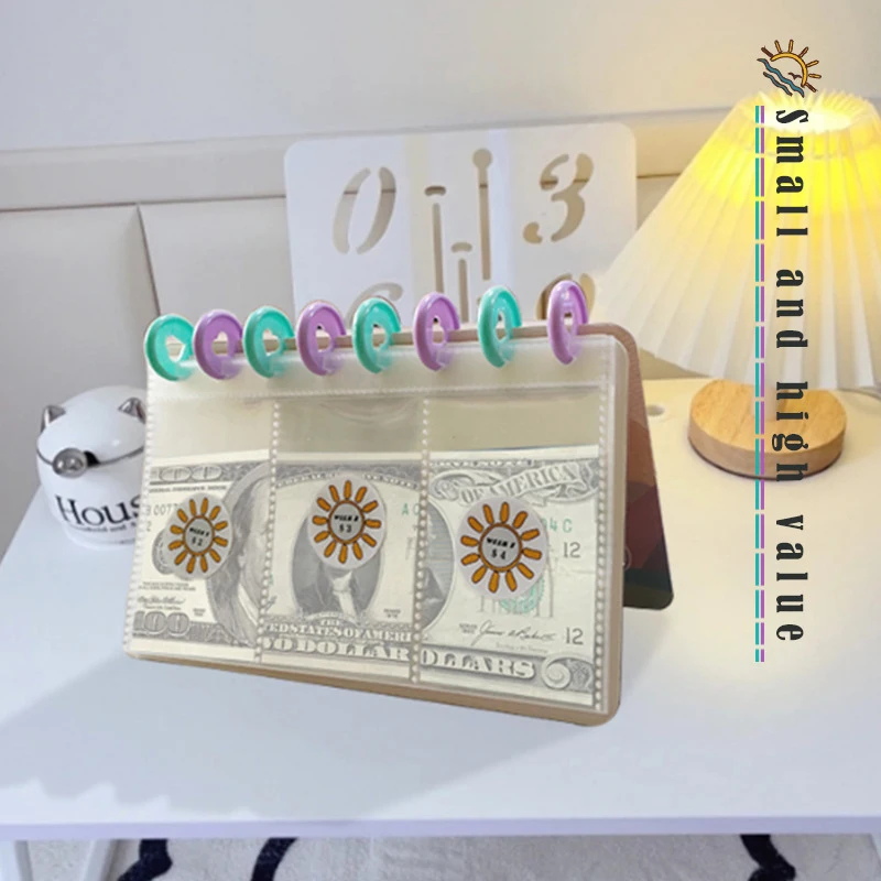 Libro economico portatile a fogli mobili 52 settimane di risparmio raccoglitore di sfida scatola di immagazzinaggio di contanti riutilizzabile pianificazione di fondi libro di risparmio per i bambini