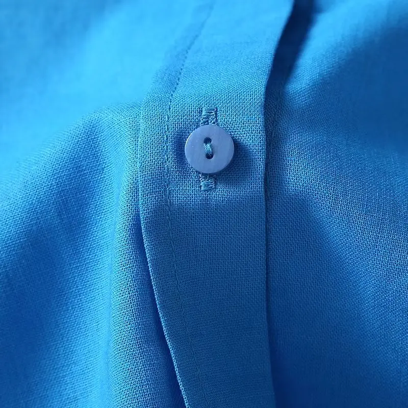 Dave&Di French Fashion Shirts Ladies Simple Cotton Linen  Casual Commuter Shirt Women's Tops