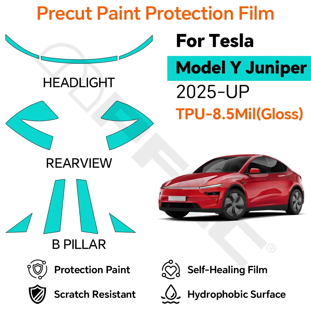 TPU For Tesla Model Y Juniper Premium 2026-UP Precut Paint Protection Film Headlight Rearview Clear Car PPF Car Accessories