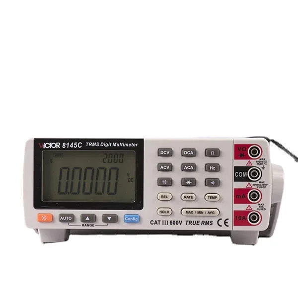 VICTOR 8145C Digital Bench Multimeter 4 1/2 Digits (22000)21mm TRMS Frequency Meter With USB Auto Range 1000V/10A with Backlight