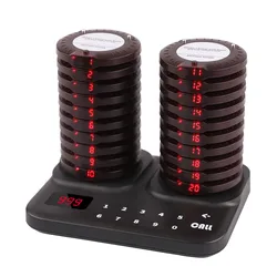 Wireless Restaurant Pager System Queue Paging System 20 Beepers Customer Line Calling System Food Pager for Cafe Food Truck