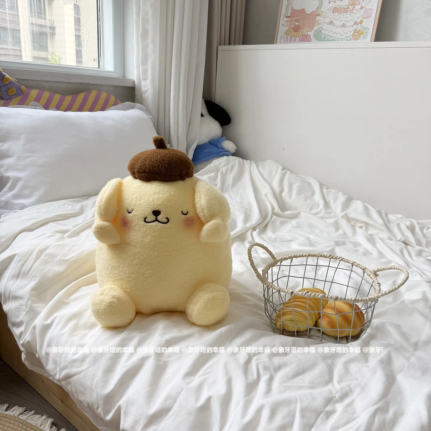 Japanese Anime Peripherals Pom Pom Purin Doll Soft Stuffed Anime Plushies Pompompurin Plush Toy Sofa Bed Home Decor Gifts