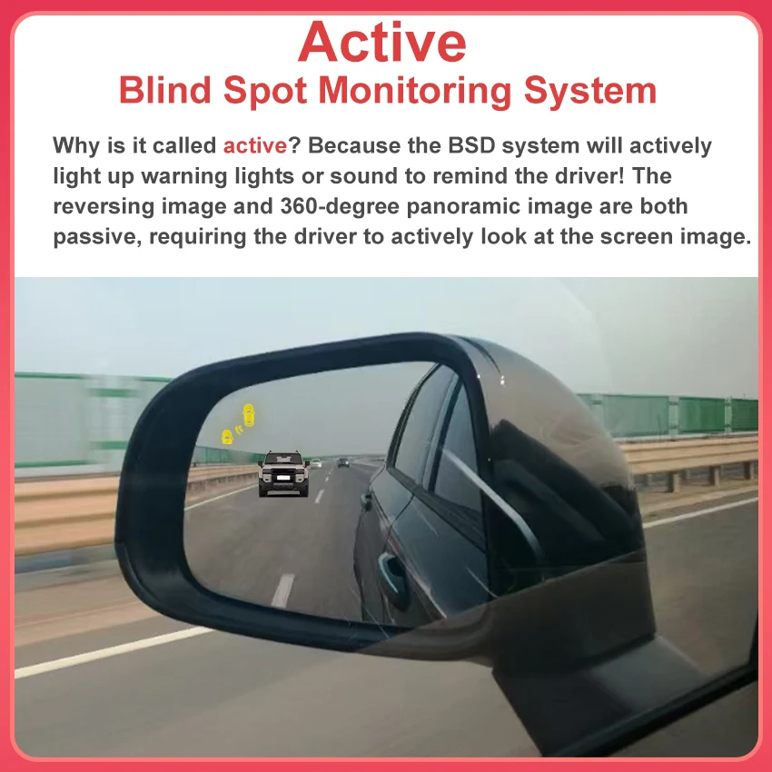 Car Mirror BSD BSM BSA Drive Mirror Change Lane Aided Radar Blind Spot Detection System Alarm Sensor For GAC AION V 2021 to 2024