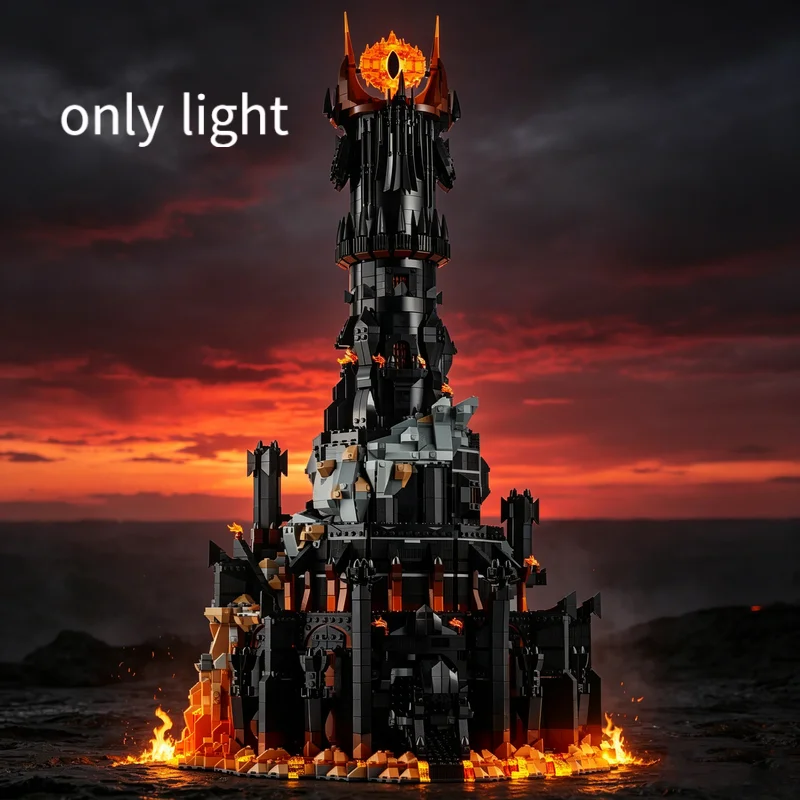 Juego de luces LED creativas compatibles con Lego 10333, modelo Barad Dur de El Señor de los Anillos, lámpara decorativa (solo luz, sin bloques)