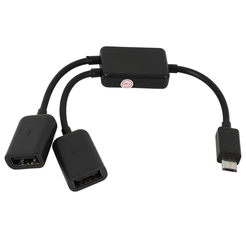 Cabo do anfitrião do micro-usb, homem do micro-usb para 2x tipo um cubo fêmea duplo do conversor do adaptador do usb otg para o pc da tabuleta do andróide e o telefone esperto