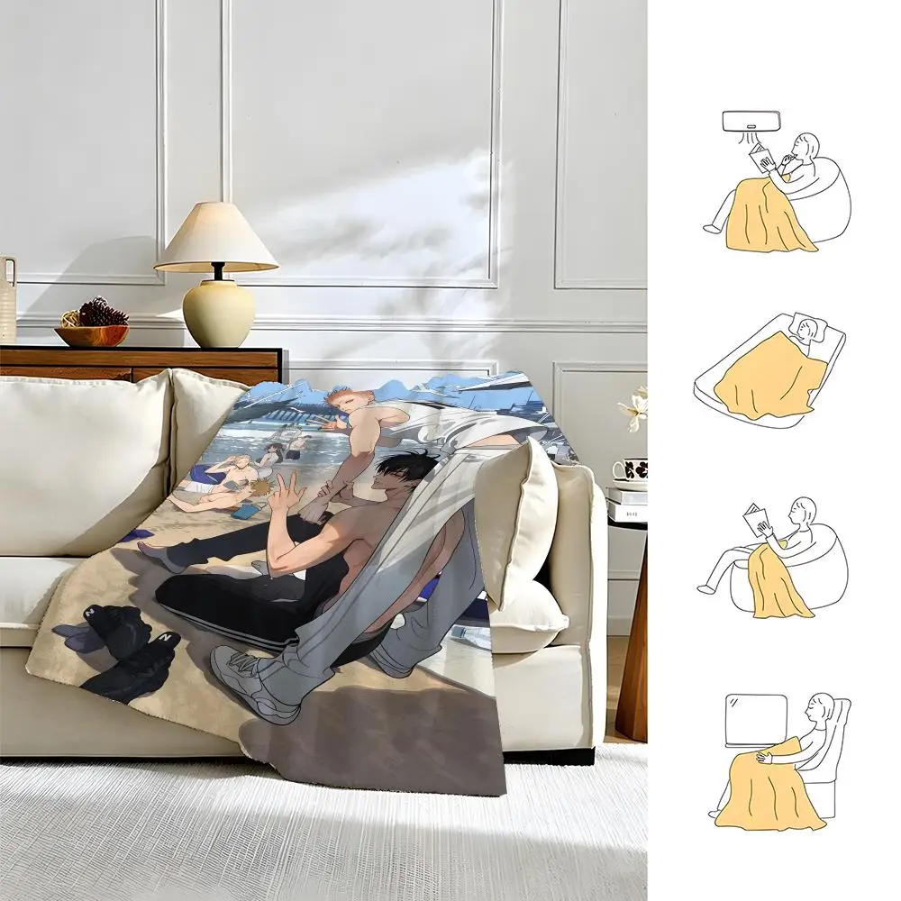 Picture 6: comic 1-19 days-s Throw Warm Soft Flannel Blanket, Multi-use for Sofa Bed Camping Travel Nap