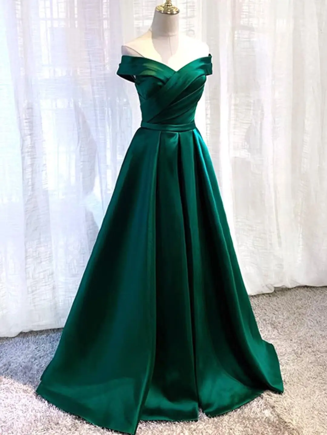 Fora do ombro vestidos de baile longo com bolsos uma linha formal vestidos de baile de noite cetim vestido de festa militar vestidos de noite