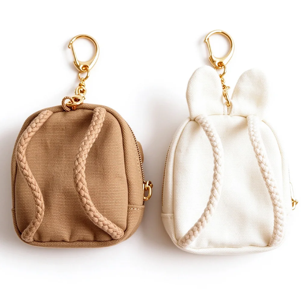 Rilakkuma Cute Coin Purse Pouch Wallet Transparent Clear Organizer Bag Keychain Kawaii Mini Backpack for Toy