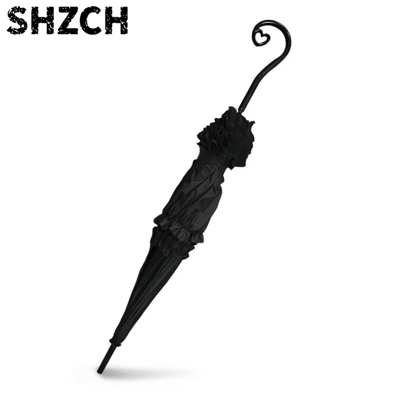 Cosplay Lolita Lace Umbrella, Black Coating UV Sun Parasol for Photography, Rain & Sun Dual-Use Prop for Comic Con & Studio