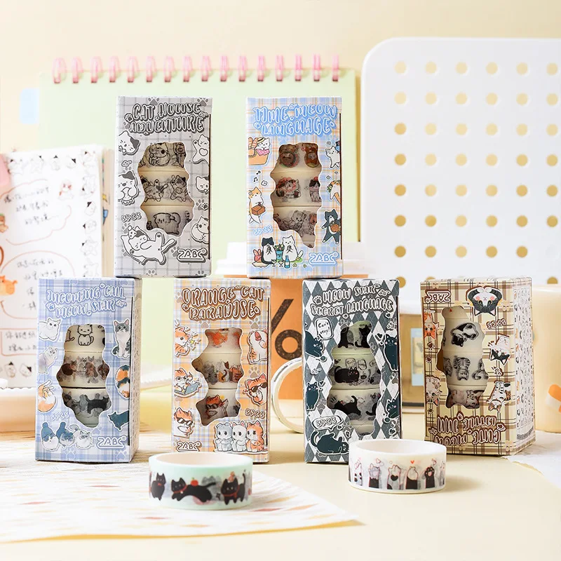 

5pcs/set Cartoon Anime Scrapbook Washi Tape Korean Fashion Journaling Background Sticker DIY Decor Fashion Sticker Student Gift