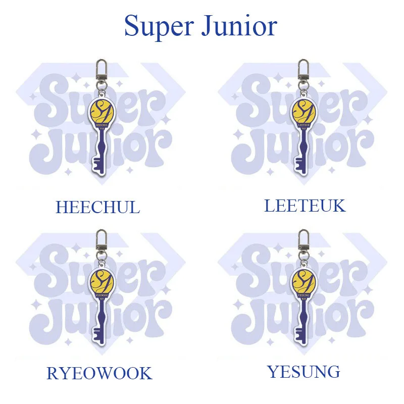 1/4 Pz Kpop Super Junior Fascino Portachiavi Acrilico Heechul Leeteuk Yesung Ryeowook Portachiavi Borsa Chiave Ciondolo Ventole Regali Di Compleanno