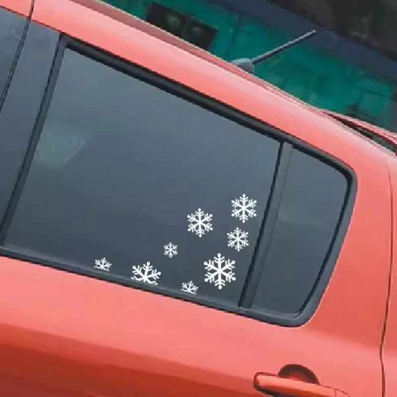 

Snowflake Car Stickers Vinyl Decals Happy New Year Christmas Cute Auto Body Decoration Accessories for Cars