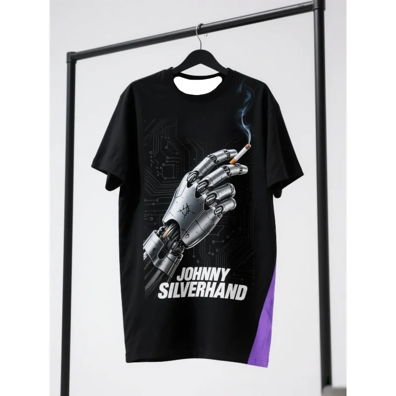

MOTO-Quick — сушильная футболка Johnny Silverhand для взрослых, графика киберпанка с 3D-принтом