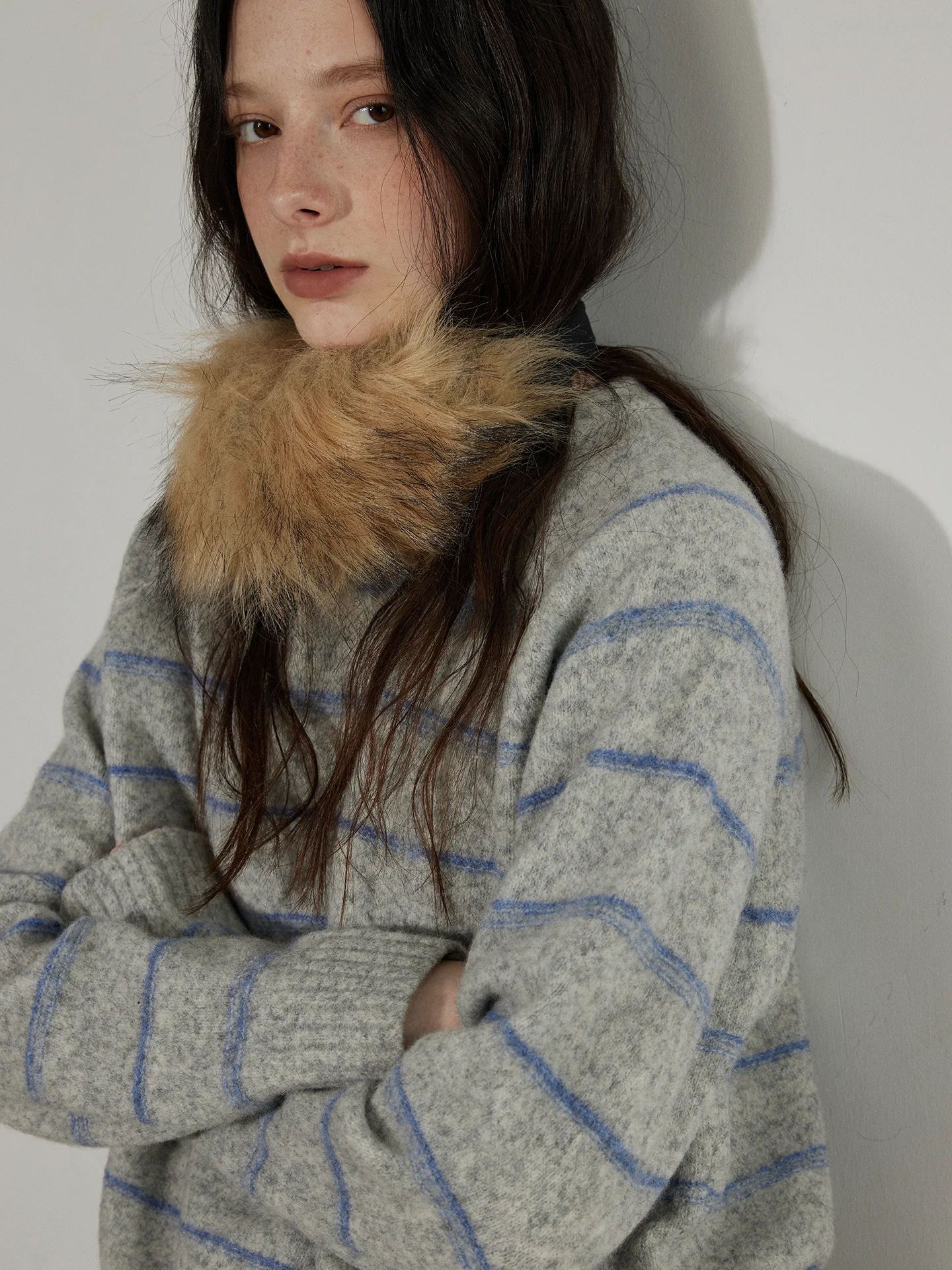 

Женский вязаный свитер Lofi Choose свободного кроя с классическими полосками, универсальный, зимний, новый, с эффектом высокого качества, длинный рукав