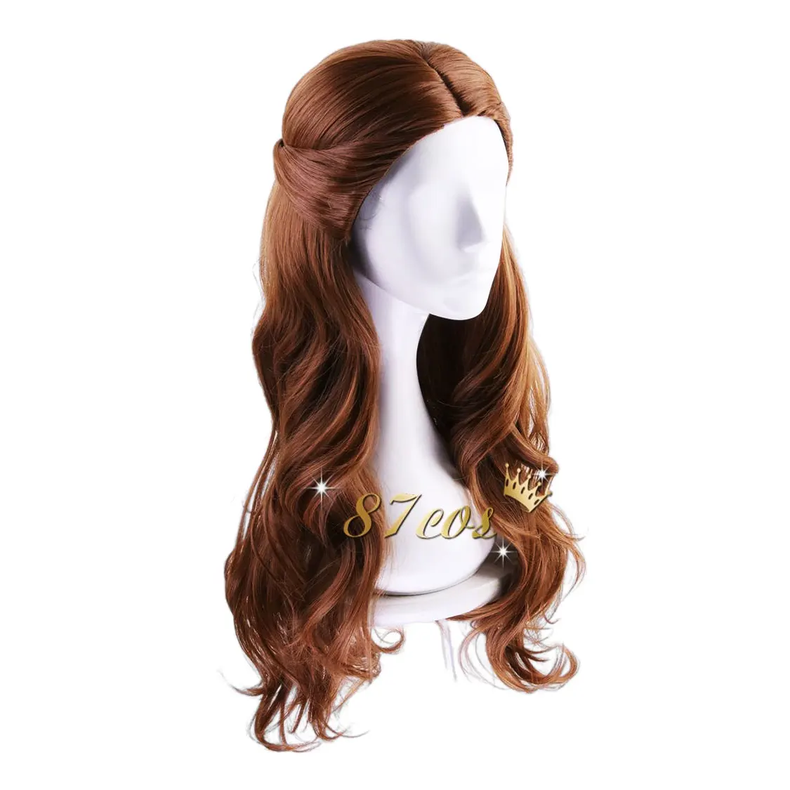 Kids Moana Costume Play Headgear Wig Comic Con Role Playing Elsa Belle Little Mermaid Princess Dress up Accessory Synthetic Hair