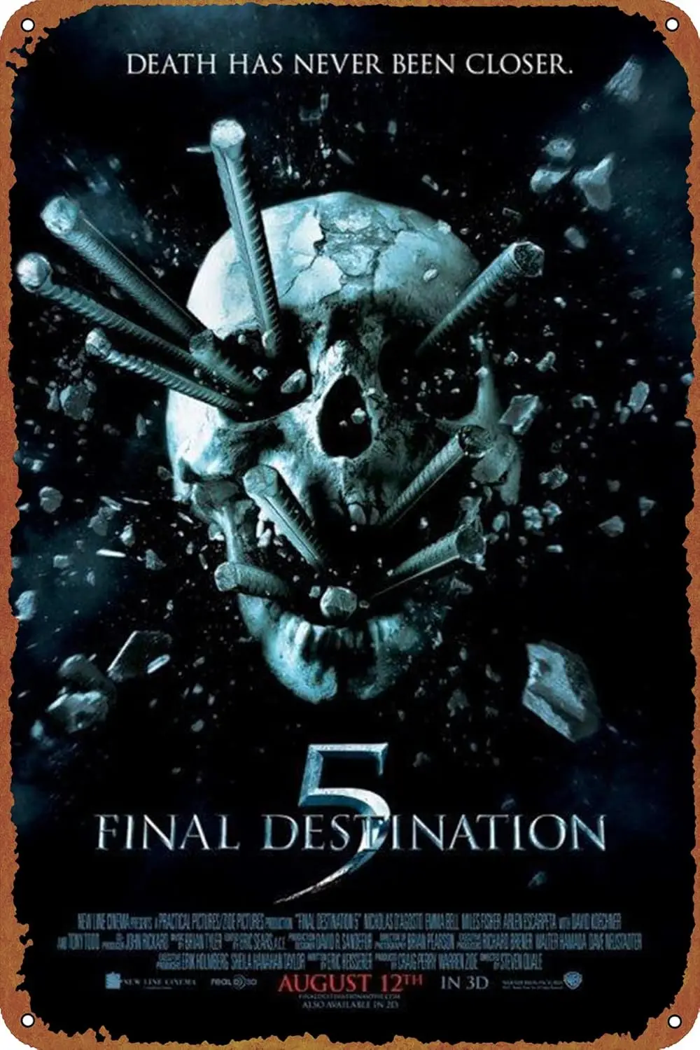 Final Destination 5 Movie Poster Metal Signs Vintage Bar Bathroom Kitchen Man Cave Garden Club Gift 12x8inch