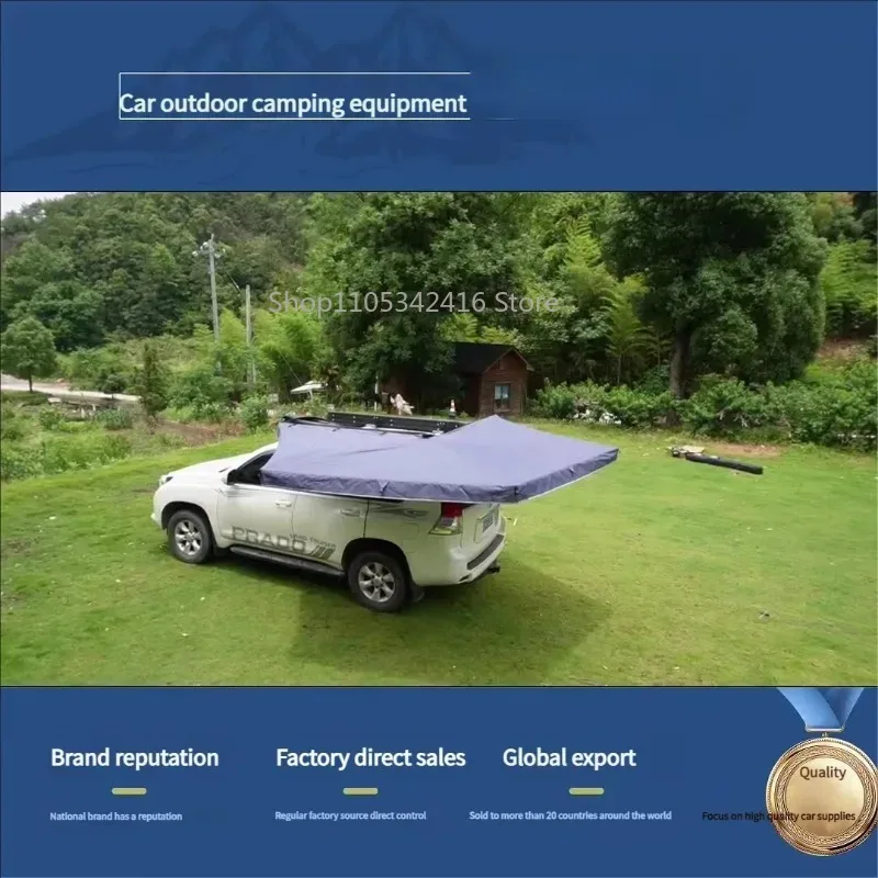 Free Standing 4x4 4WD Camping Car Roof Awning 270 LED Side Awning Canvas Shelter For Caravan SUV Offroad Accessories
