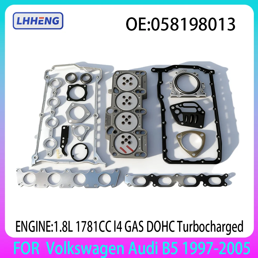 

Комплект для ремонта прокладок головки блока цилиндров двигателя для VW Jetta Golf 4 Passat B5 Audi A4 TT 1.8L 1.8T DOHC 20V 1997-2005