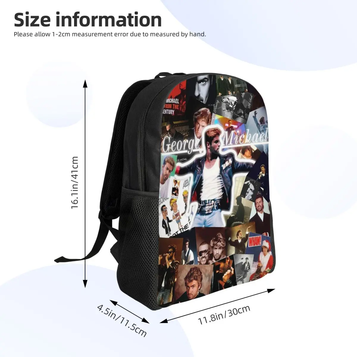 George Michael Student Backpack School Bag Hiking Travel Daypack for Men Women Fashion Bookbag Shoulder Bags
