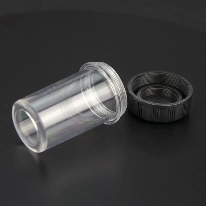 2pcs Microscope Objective Lenes Box Plastic Lens Protective Case with RMS Thread Dust Cover box