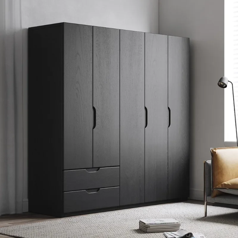 

Black Orgnizer Tall Wardrobes Wood Modular Quiet Clothing Dressing Clothes Wardrobes Bedroom Wooden Kleiderschrank Home Interior