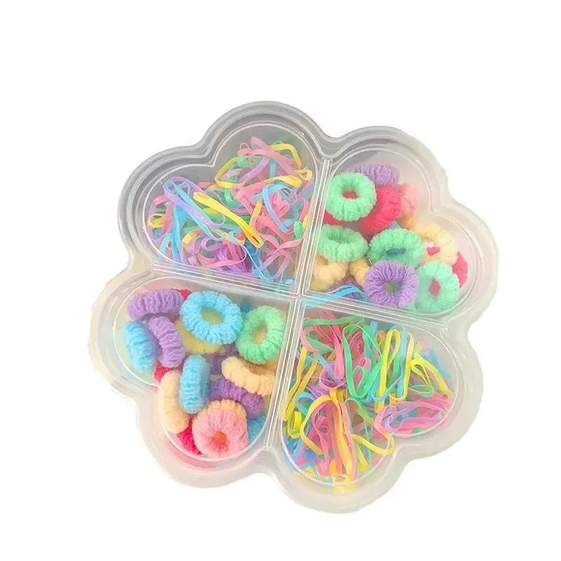 Candy Color Children Hair Accessories Set Gift Box Girl Mini Ties Cute Princess Headbands No Damage Baby Hair Bands Handmade