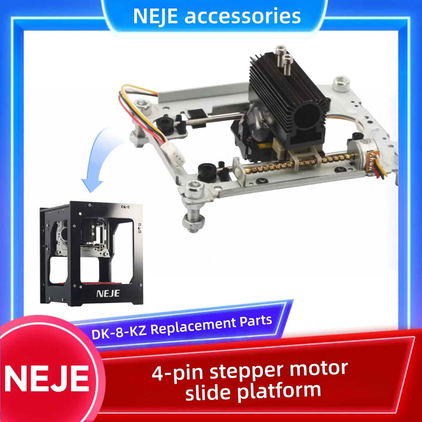 NEJE DK-8-KZ/DK-BL 4-pin heat sink stepper motor parts for laser engraving machines woodworking tools professional