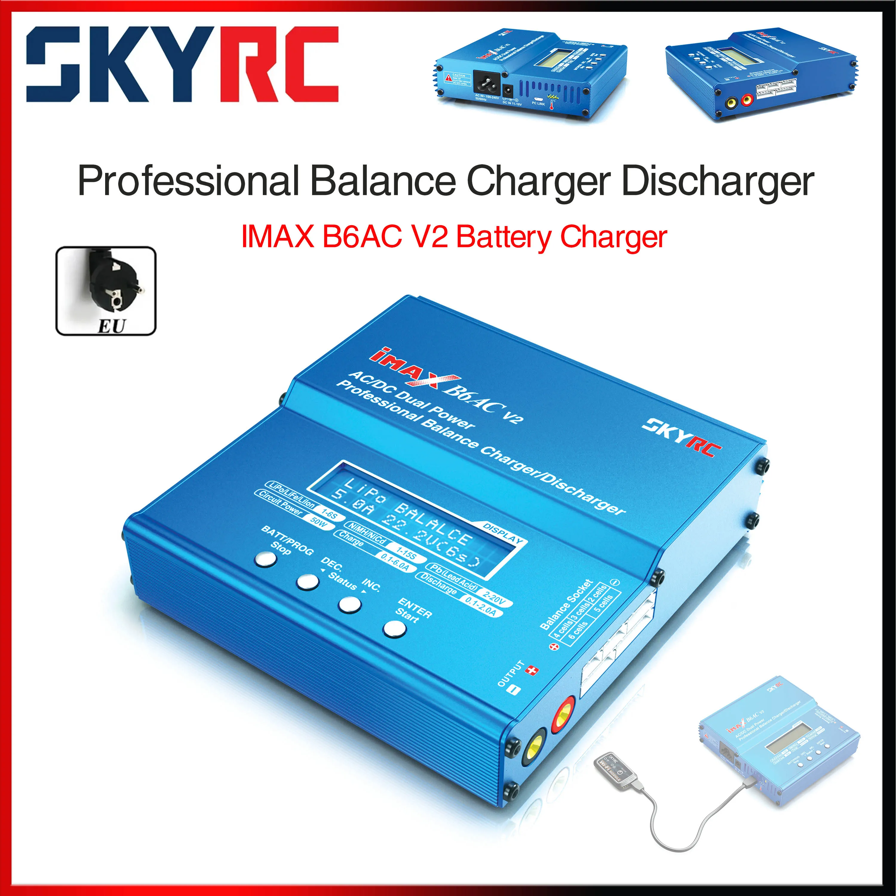 

SKYRC IMAX B6AC V2 Battery Charger DC11-18V AC100-240V Professional Balance Battery Charger Discharger for LiPo LiHV Battery