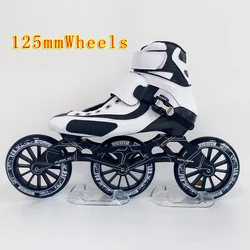 1 Pair High Ankle Speed Skates Professional Marathon Skates Carbon Fiber White Shoes Kids Adults Racing Inline Skating Patines