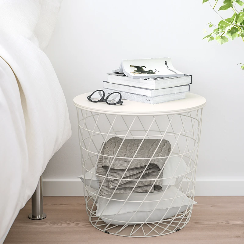 

Fashion coffee table, household side table, circular storage basket