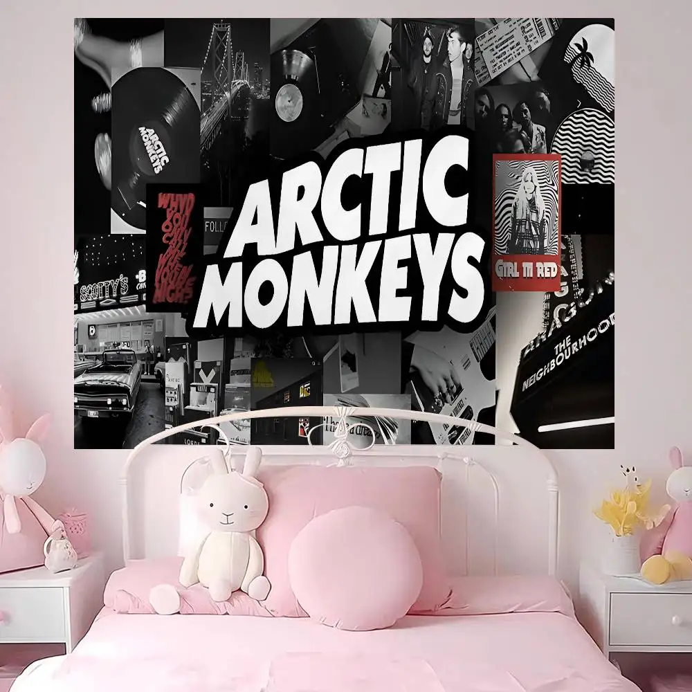 Vintage A-Arctic Band Music M-Monkeys Rock Cartoon Tapestry Bohemian Wall Tapestries Mandala Wall Hanging Sheets