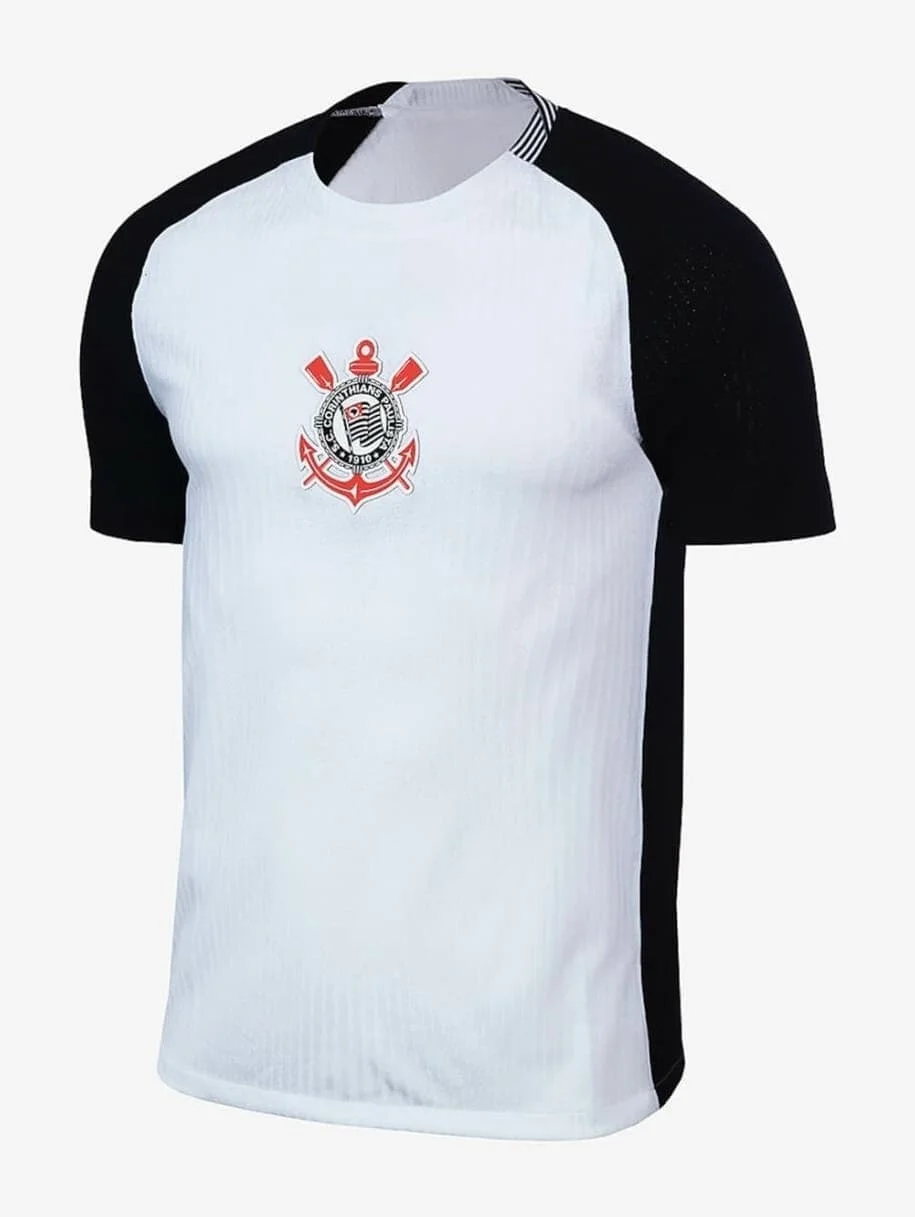 Sommer Brasilien Timão Fußballtrikot Corinthians Schwarz Gestreiftes T-Shirt Familien-Partnerlook für Sport, Streetwear und Freizeitkleidung – Detail 5