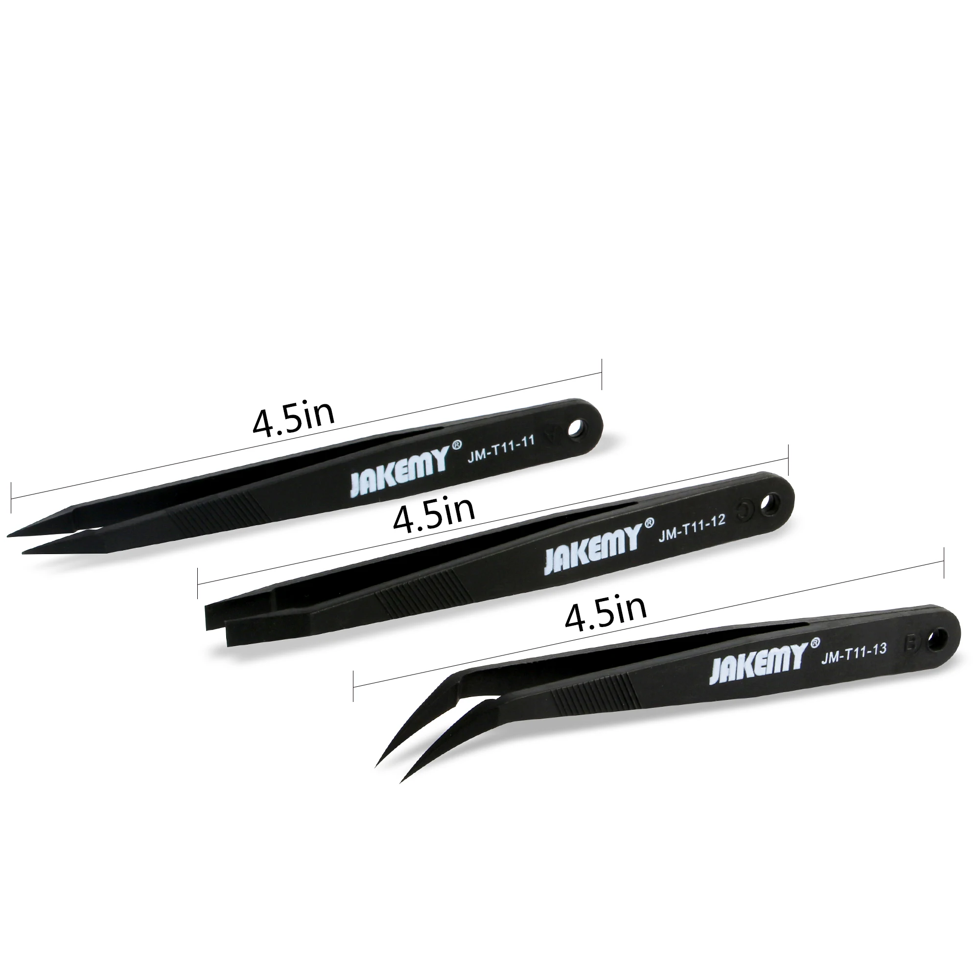 3pcs/Set Anti-static Tweezers ESD Safe Straigh Curved Precision Tweezers Maintenance Electronic Repair Tools