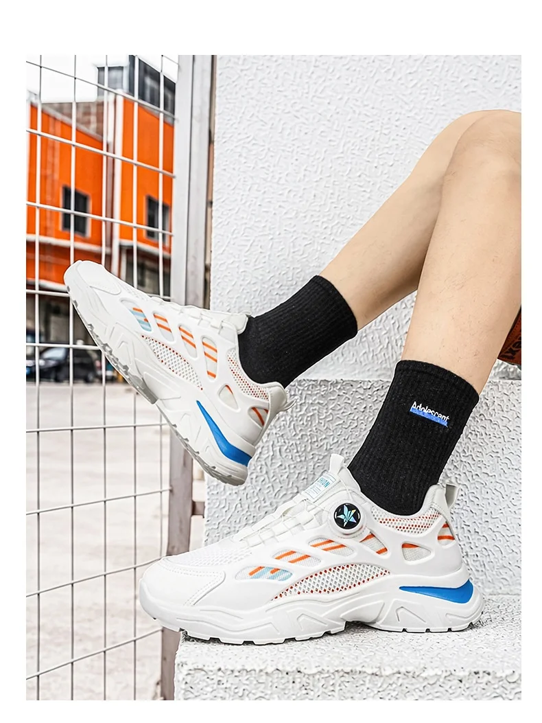 Rotate the Button Men Summer Breathable Sneakers 2026 Versatile Dad Shoes New Student Casual Footwear