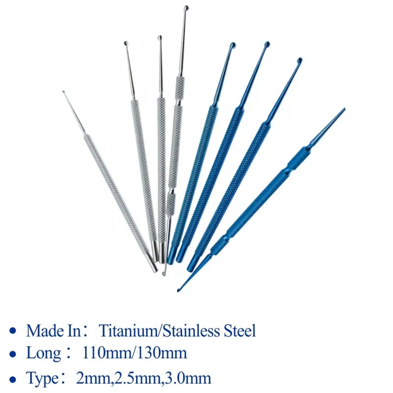 Chalazion Curette Micro Forceps Double Ended Curette Veterinary Ophthalmic Eye Pet Instrument chirurgiczny