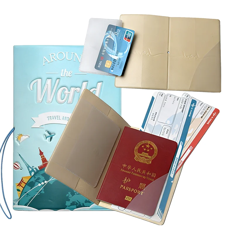 

1Pc Passport Holder for International Travel Wallet with Ticket ID Credit Card Slot Pocket Passport Cover Sleeve Protector