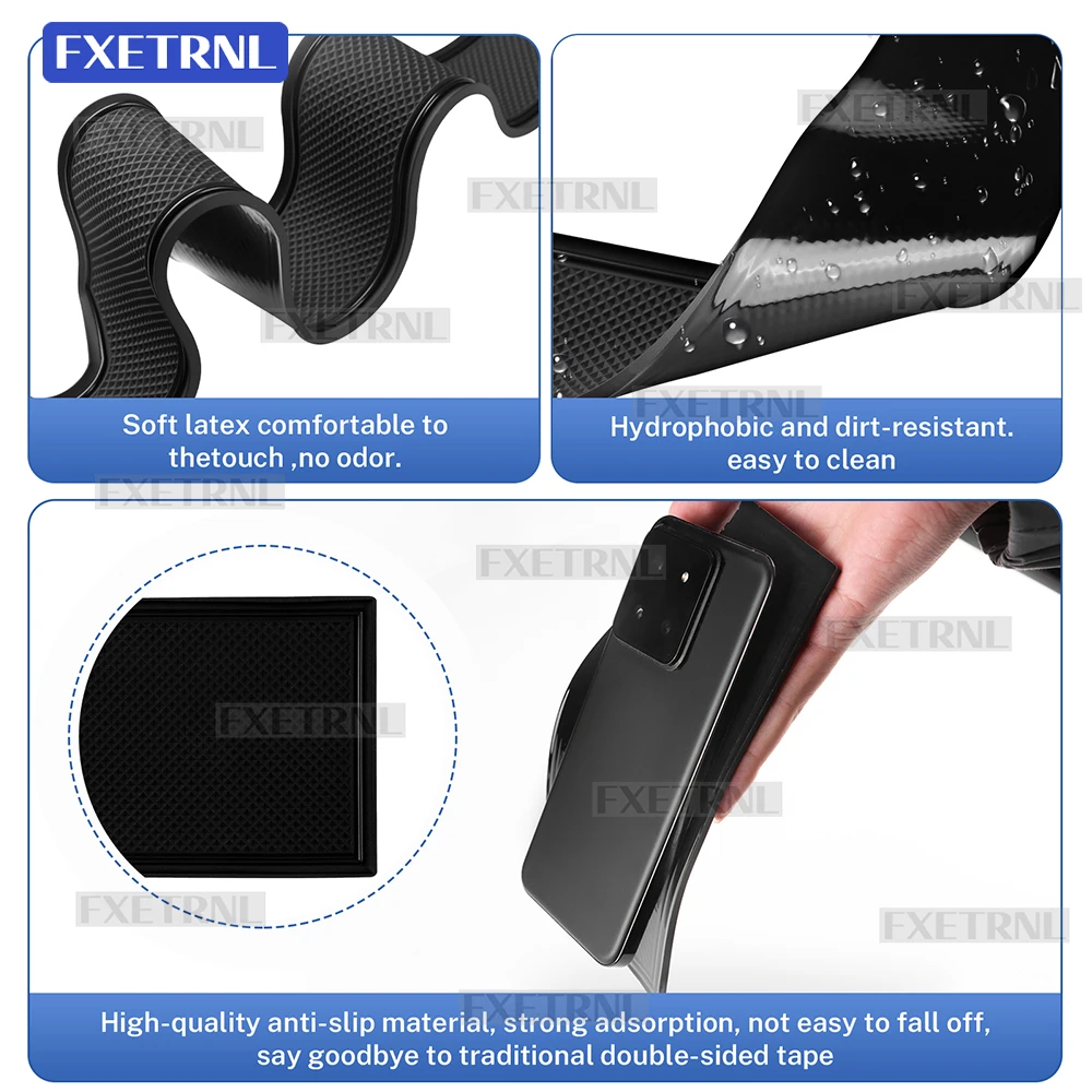 For Hyundai Kona SX2 EV Electric 2024 2025 2026 Car Door Groove Mat Anti-Slip Door Gate Slot Pats Auto Kona SX2 EV Accessories