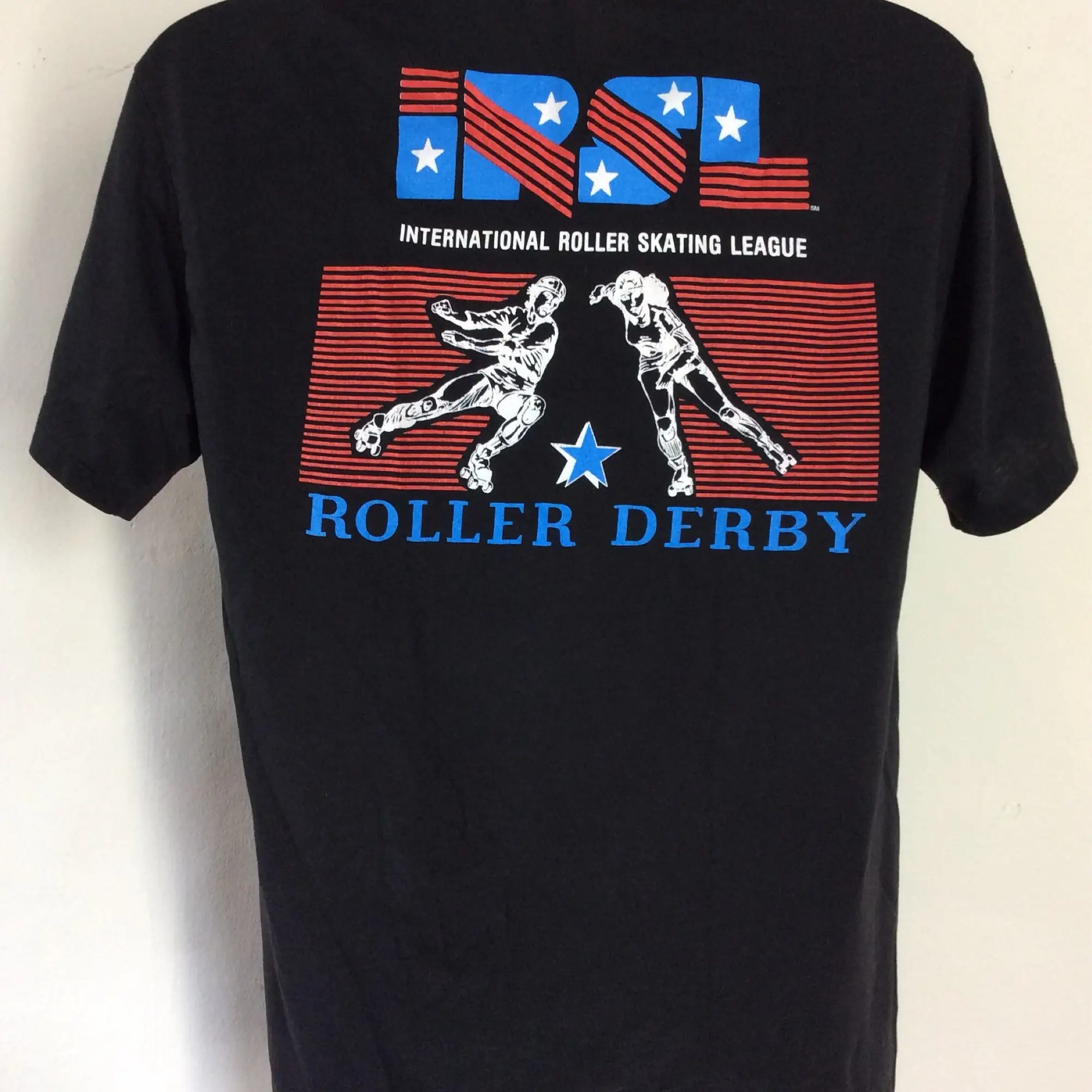 Vtg 80s IRSL Roller Derby Eastern Express TShirt Black L New York Skating