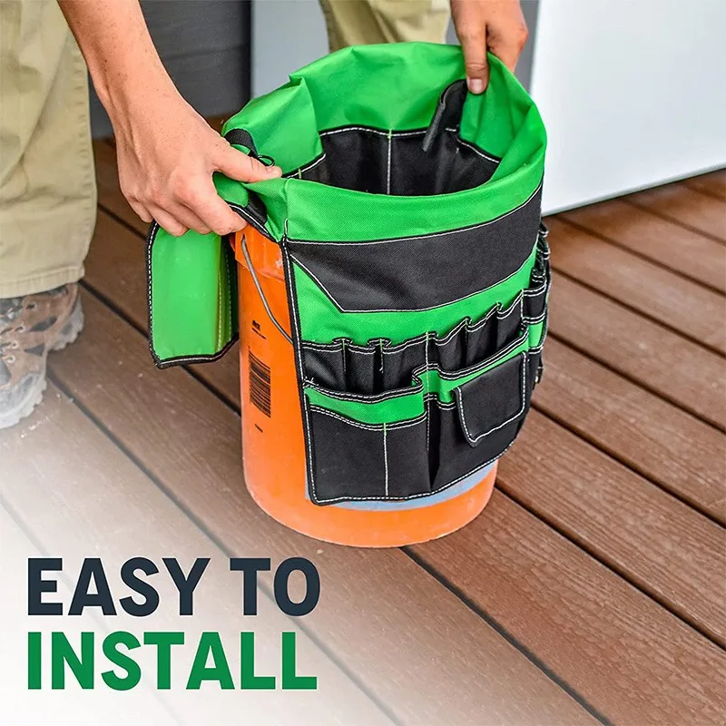

Bucket Decoration Tool Storage Bag Electrician Tool Pouch Multi-pocket Mouth Foldable Set Hardware Storage Bucket Kit Packaging