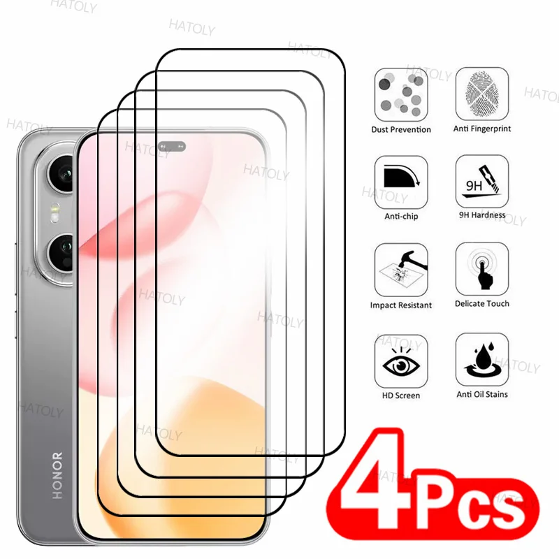 

2/4PCS Curved Glass For Honor 400 Pro Screen Protector 3DTempered Glass Honor 400 Pro Protective Phone Film For Honor 400 Pro
