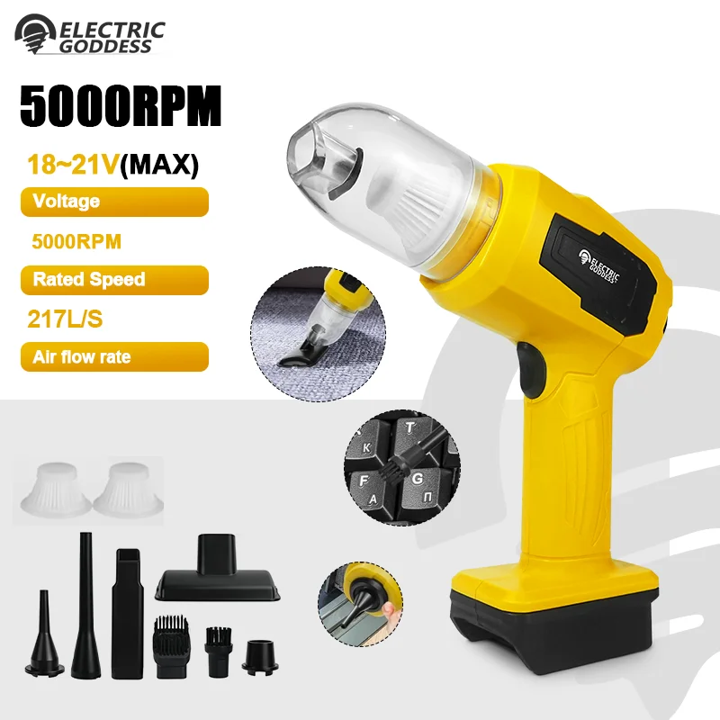 Cordless Mini Car Vacuum Cleaner Multifunction Dust Collect Handheld Rechargeable Power Tools For Dewalt 20V Battery Pin