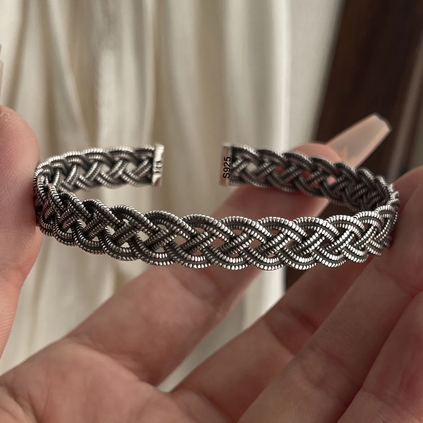 925 Sterling Silver Bracelets for Women Men String Accessories Trend Vintage Retro Interware Pendant Party Jewelry Gift